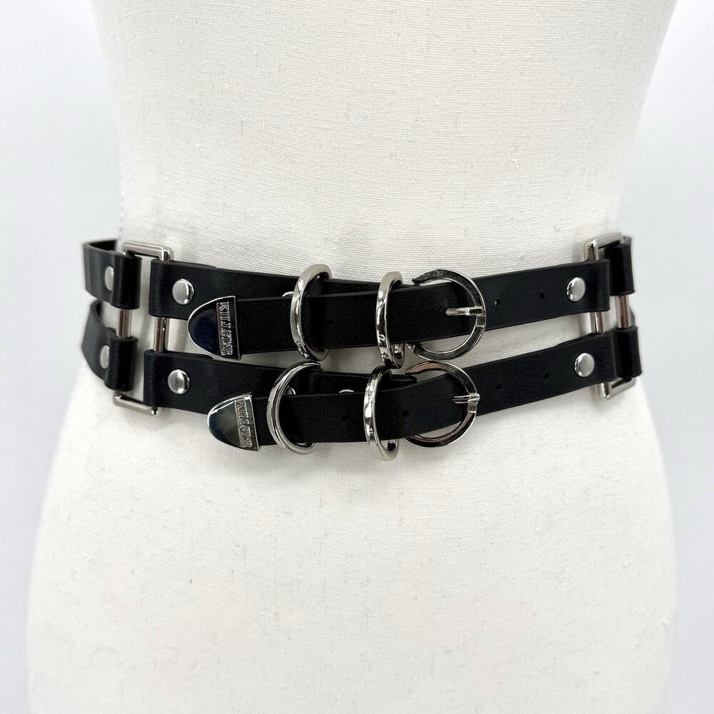 Killstar Irene Belt Black Gothic Alternative Faux Leather Punk XS-S 26-29 Inch